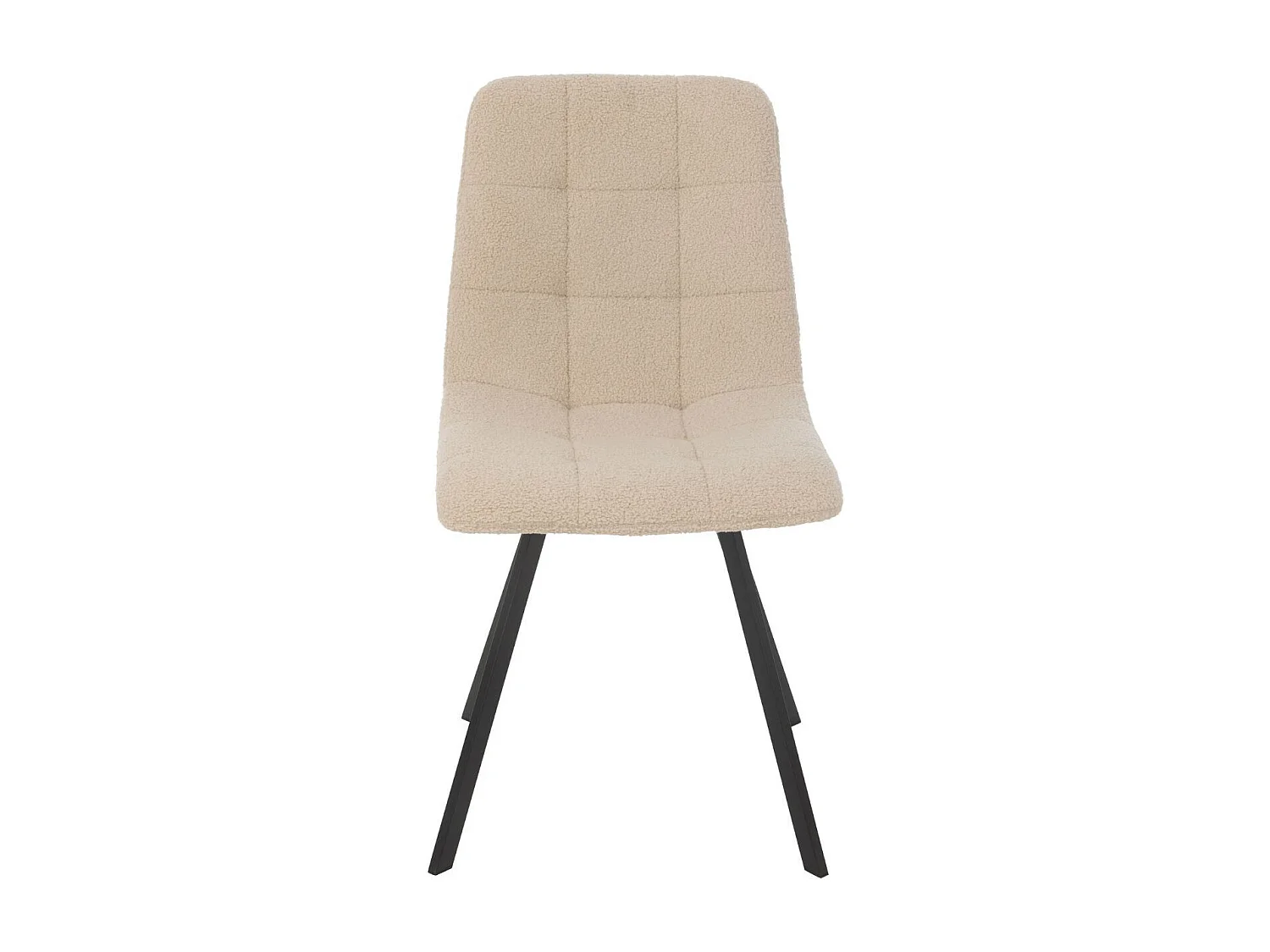 Chaises en métal noir et tissu bouclette (lot de 2) - OLIVIA