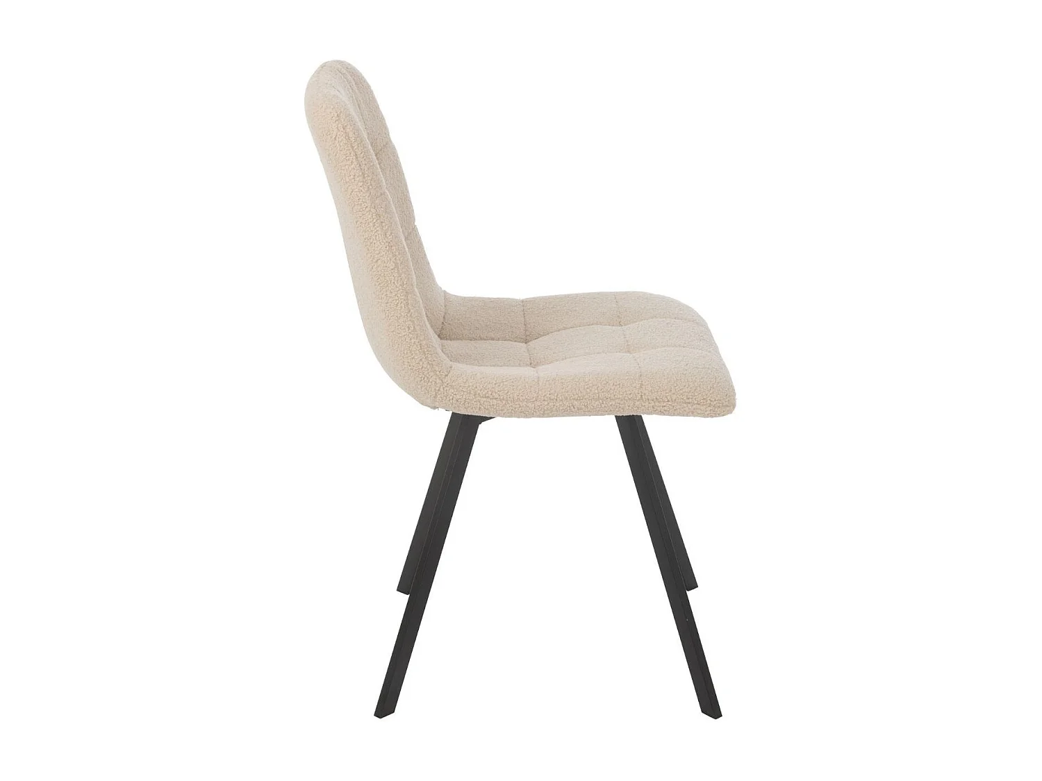 Chaises en métal noir et tissu bouclette (lot de 2) - OLIVIA