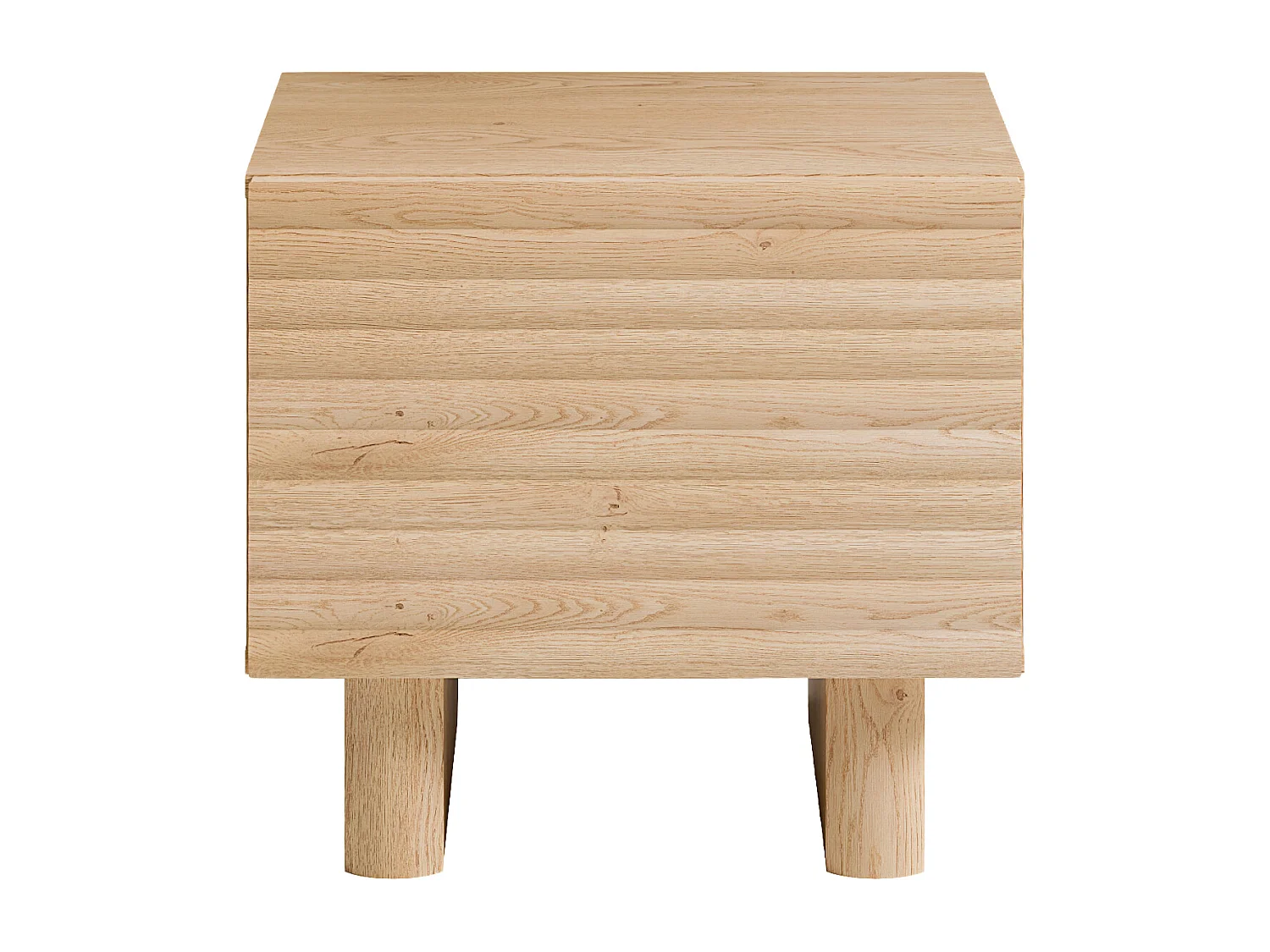 Table de chevet 1 porte - MDF - Coloris : Naturel - LUDIMA