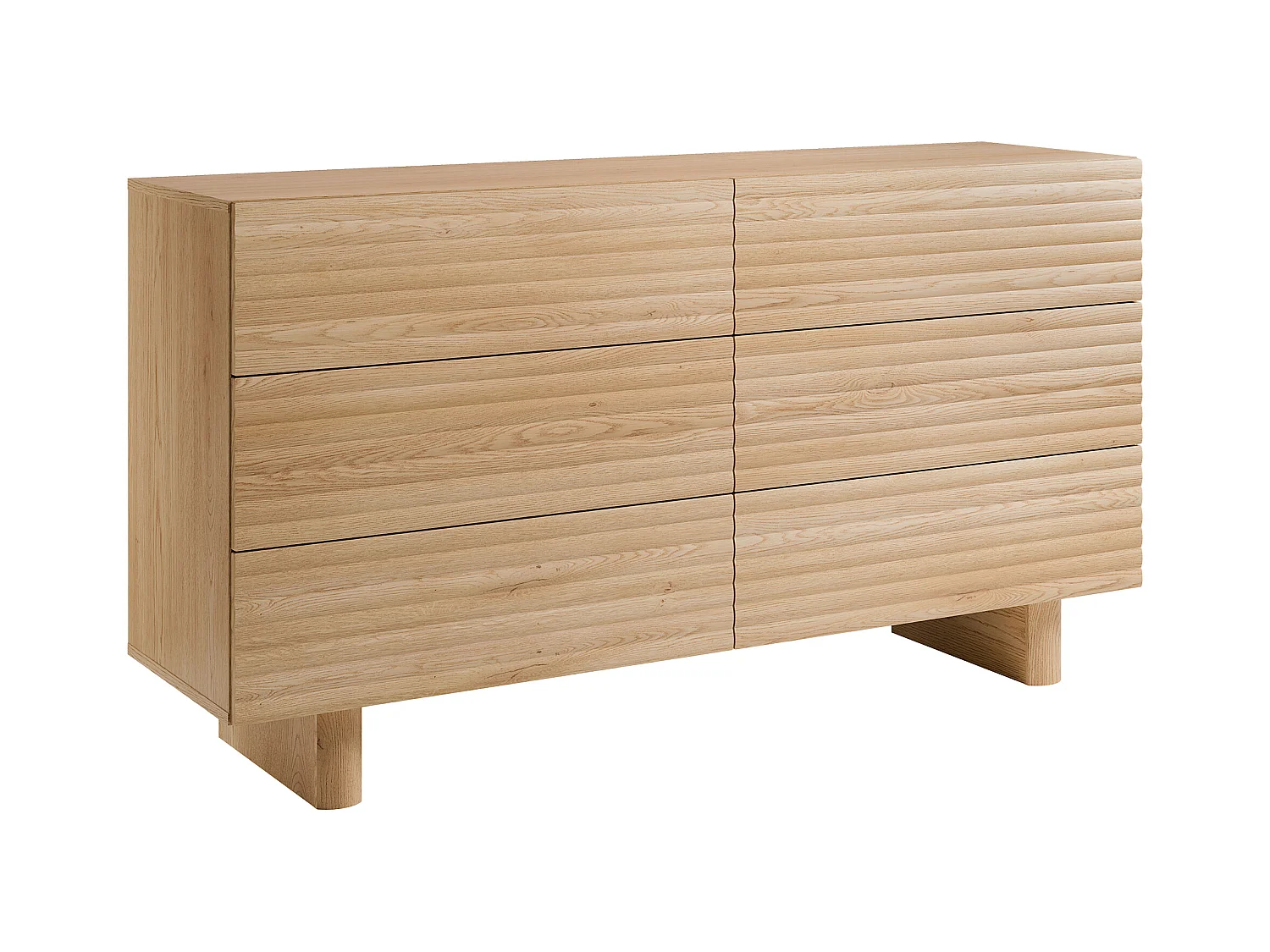 Kommode med 6 skuffer - MDF - Farve: Naturlig - LUDIMA