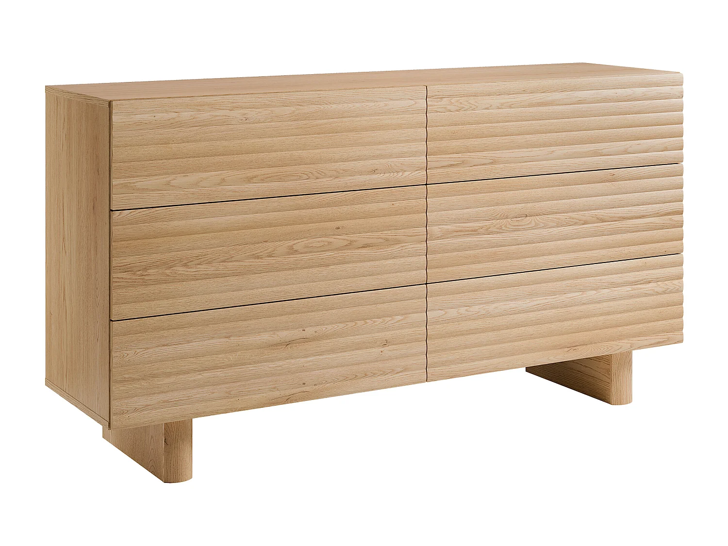 Commode 6 tiroirs - MDF - Coloris : Naturel - LUDIMA