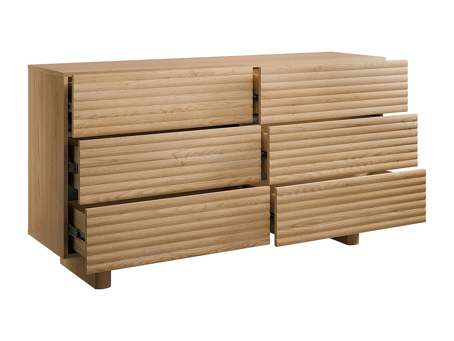 Commode 6 tiroirs - MDF - Coloris : Naturel - LUDIMA