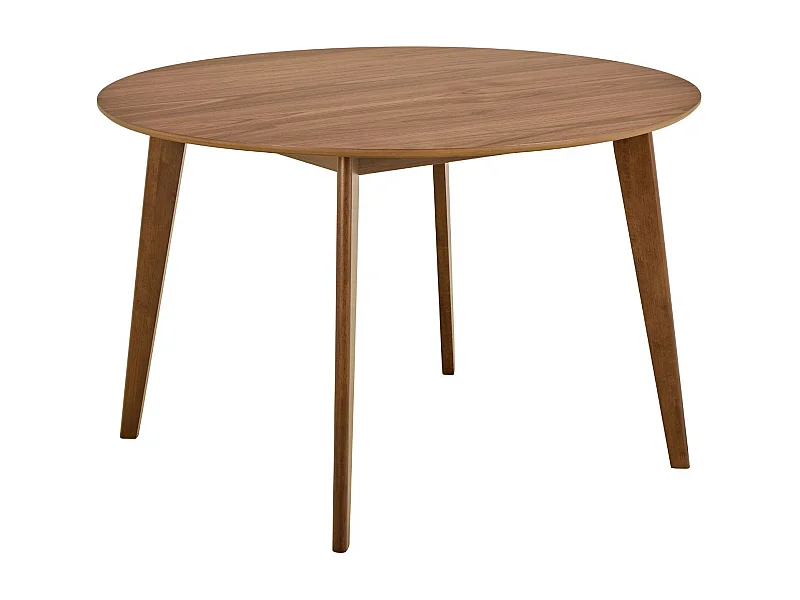 Table à manger ronde en bois D120 noyer 4/6 places - LETA