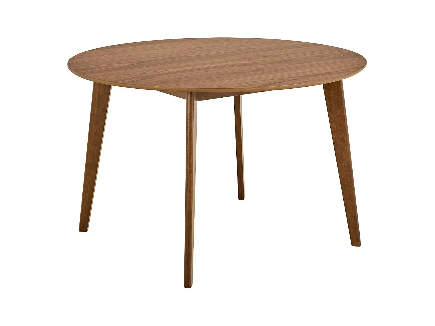 Table à manger ronde en bois D120 noyer 4/6 places - LETA