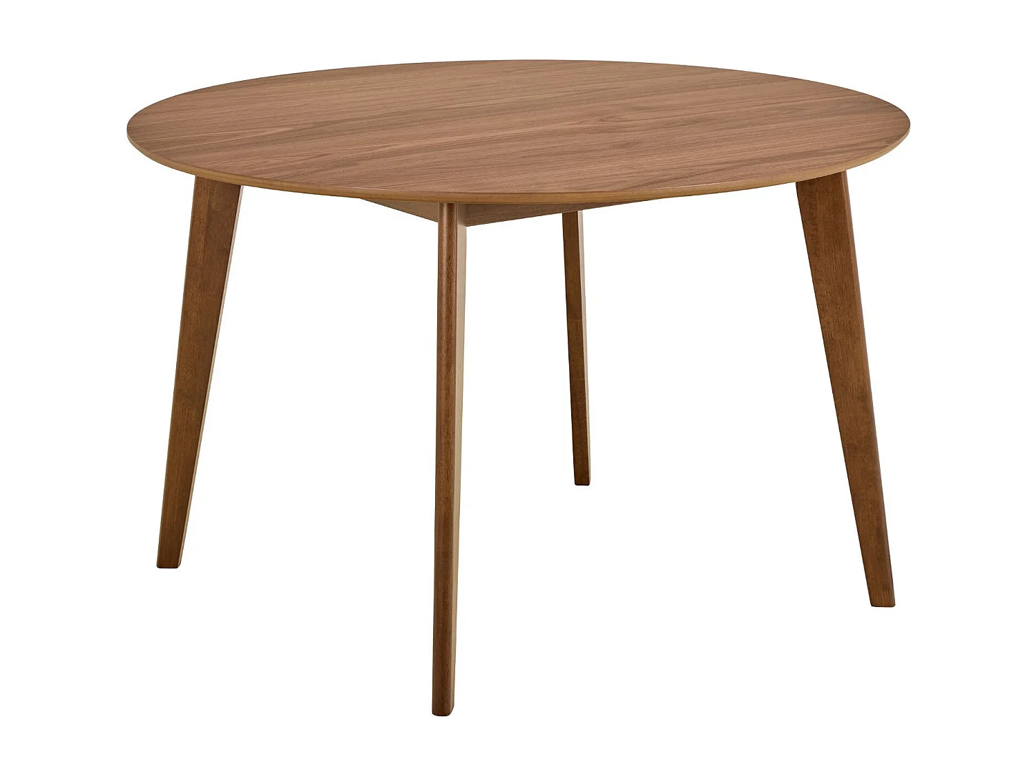 Table à manger ronde en bois D120 noyer 4/6 places - LETA