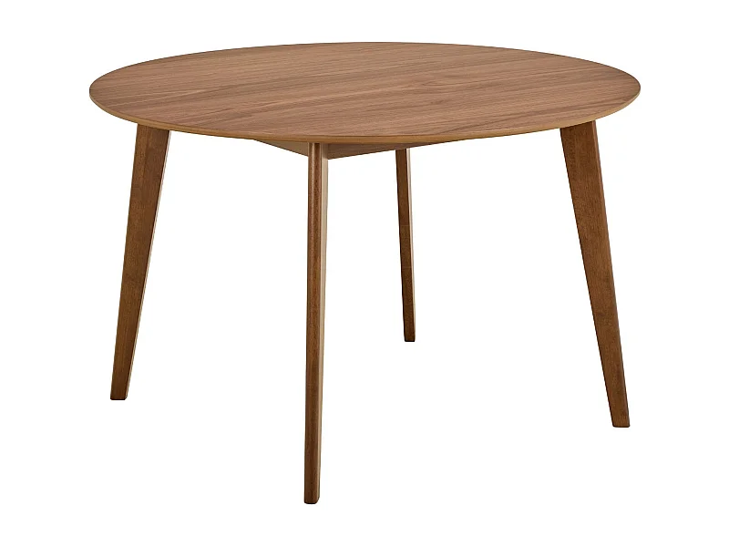 Table à manger ronde en bois D120 noyer 4/6 places - LETA