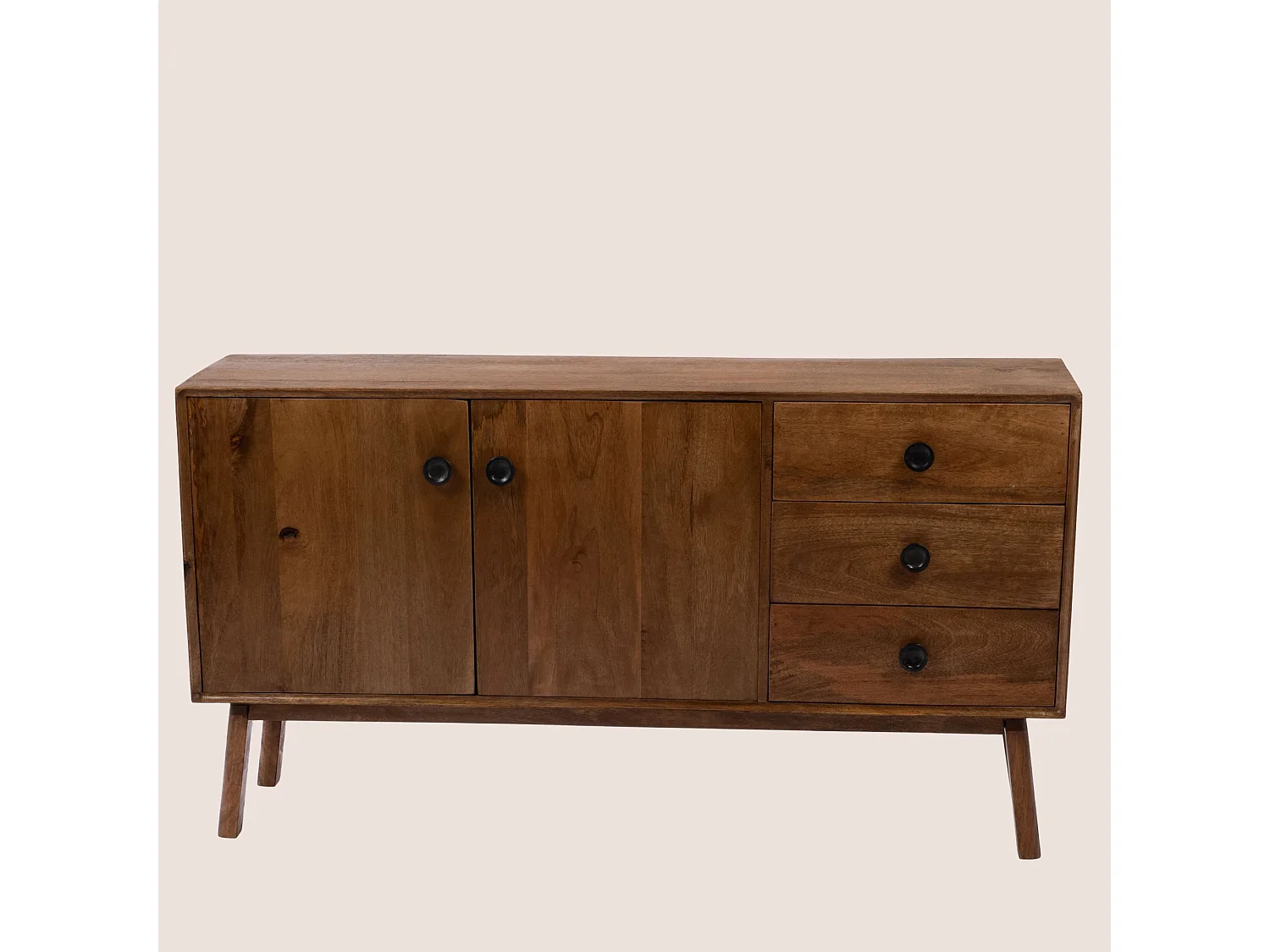 Buffet bas en manguier 2 portes 3 tiroirs L150 - GIL