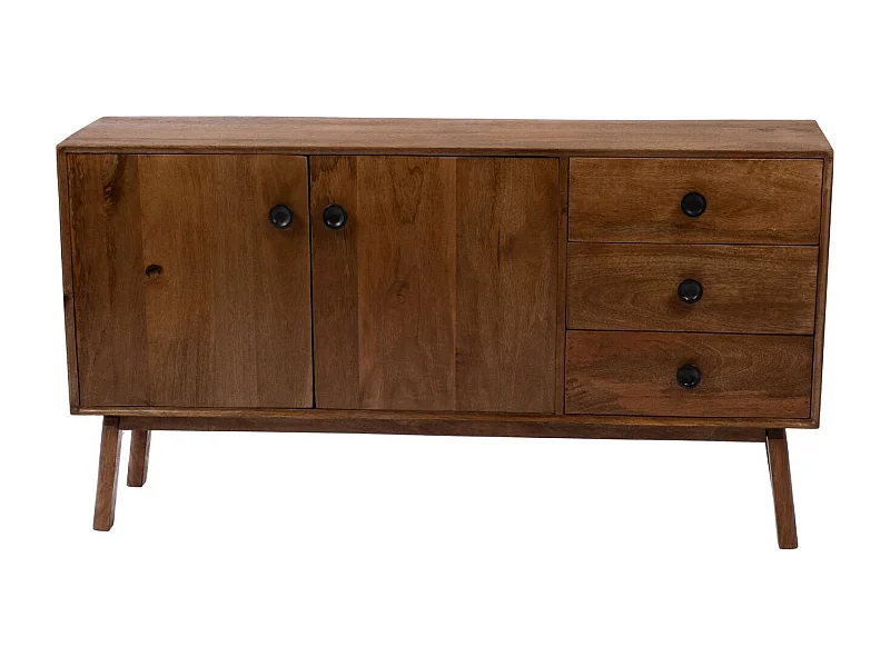 Buffet bas en manguier 2 portes 3 tiroirs L150 - GIL