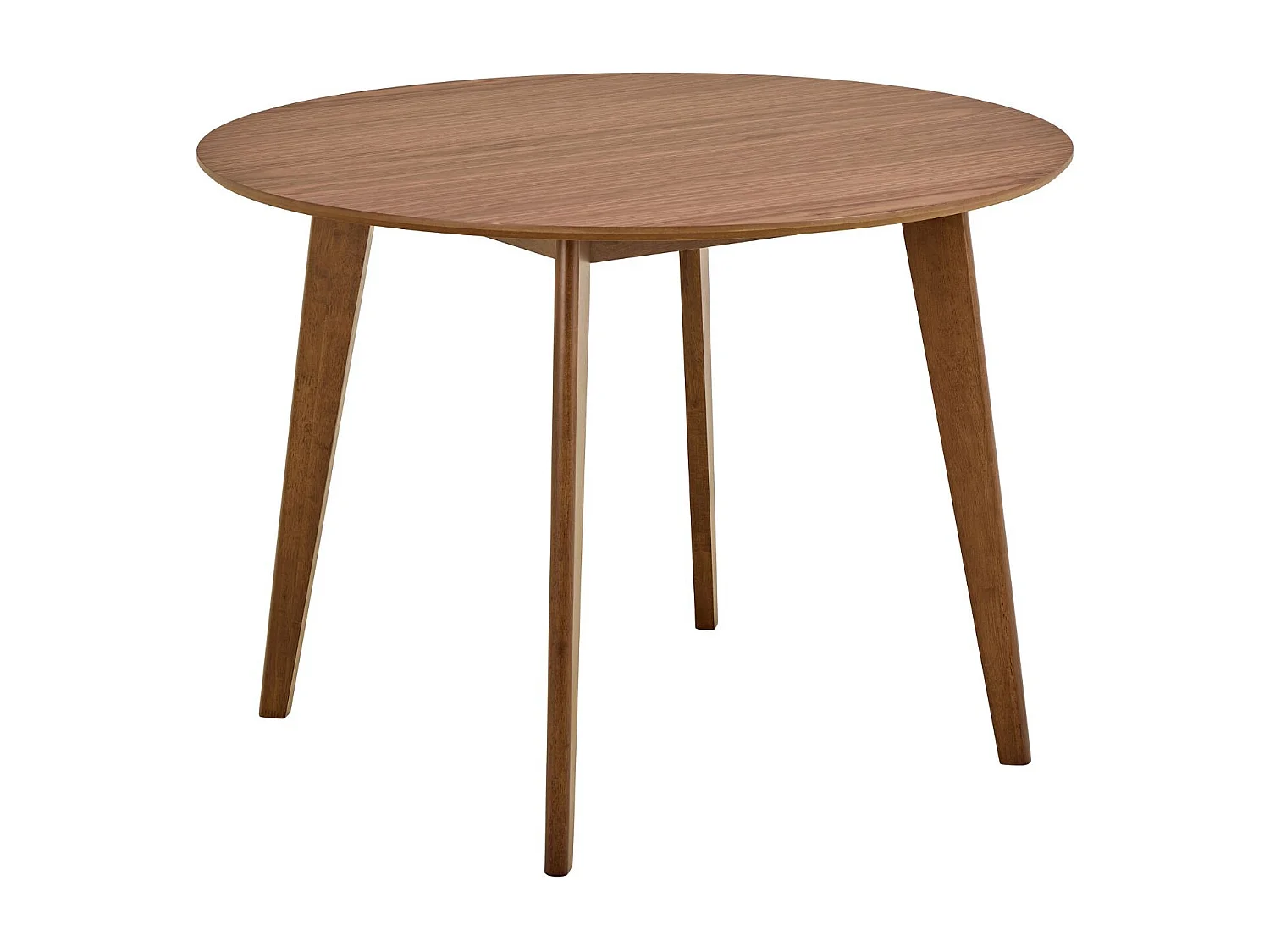 Table à manger ronde en bois D105 noyer 4 places - LETA