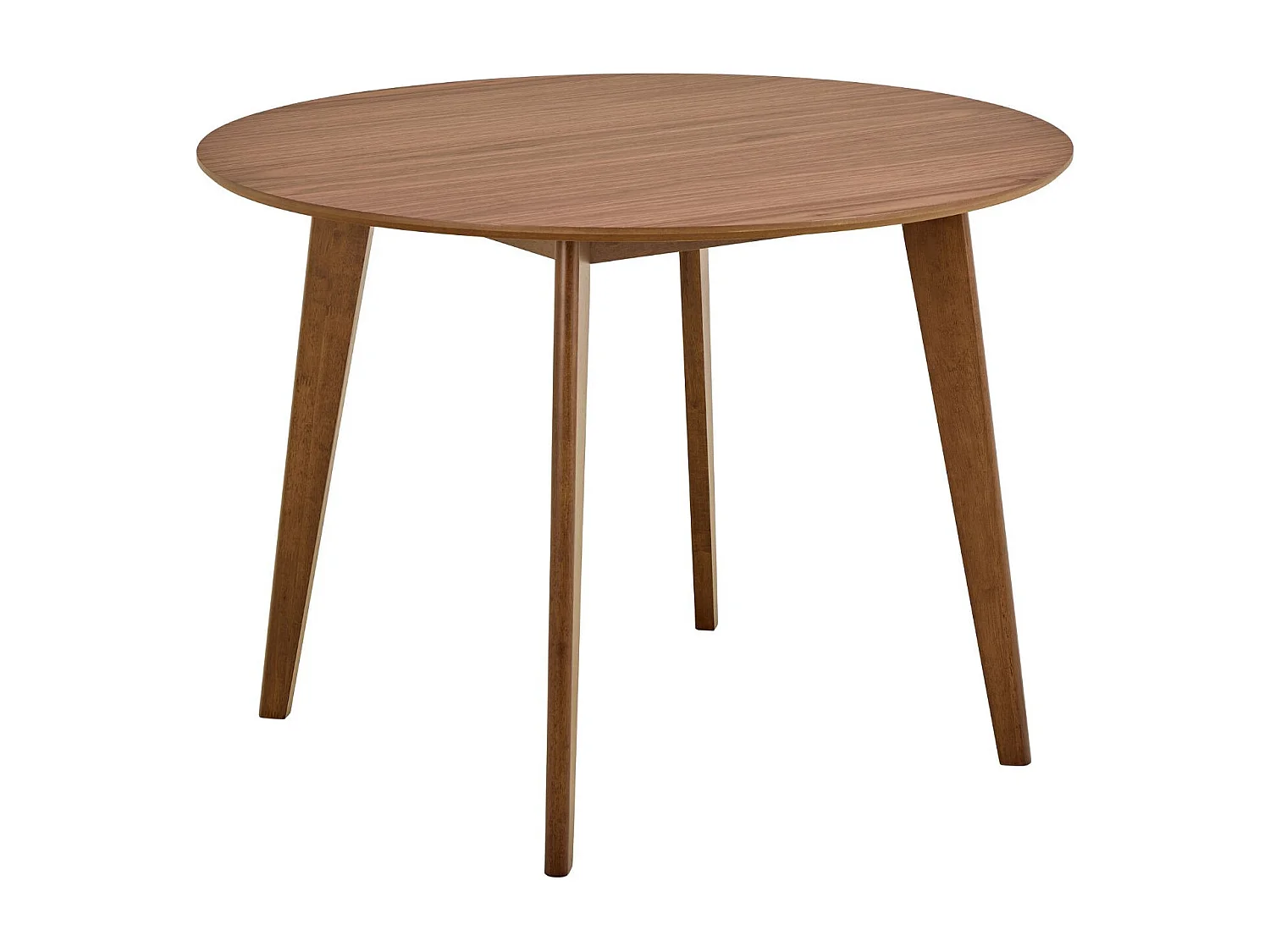 Table à manger ronde en bois D105 noyer 4 places - LETA