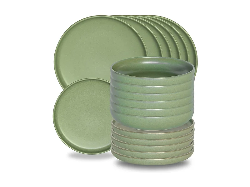 Service d'assiettes 18 pièces Uno amande