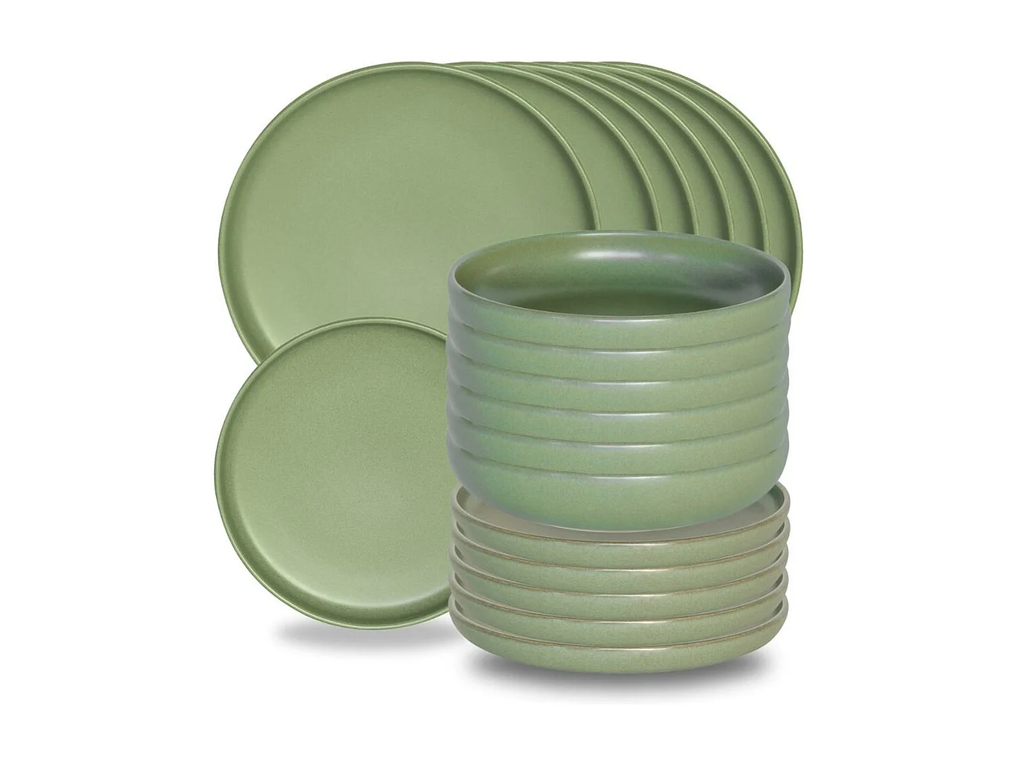 Service d'assiettes 18 pièces Uno amande