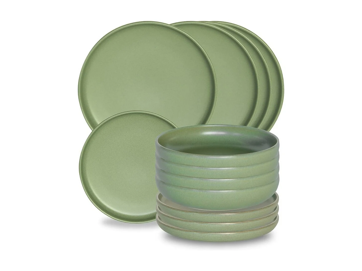 Service d'assiettes 12 pièces Uno amande