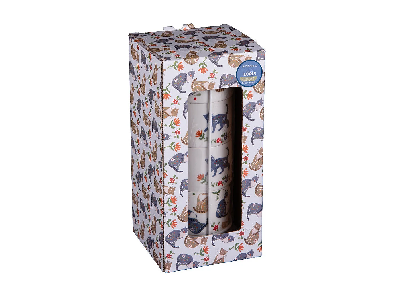 Coffret rack 4 tasses Loris 10cl