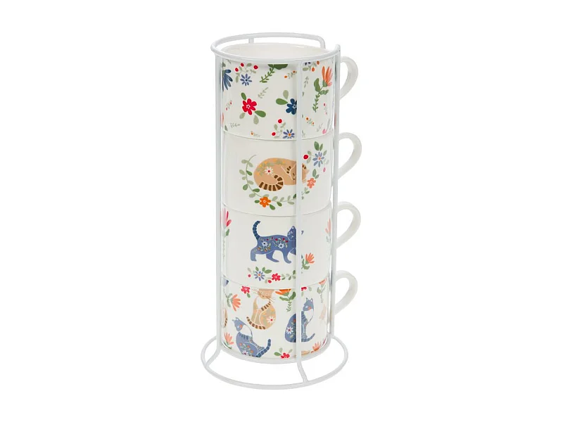 Coffret rack 4 tasses Loris 20cl