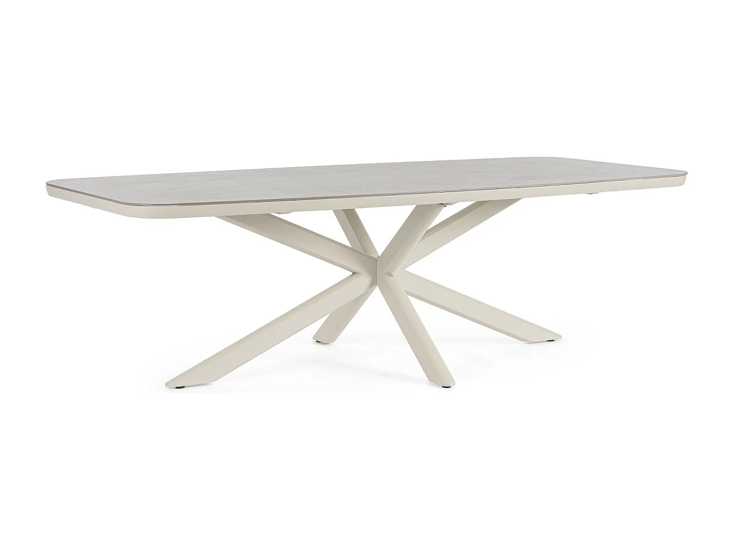 Table de jardin en pierre et métal L240 10 places - ISAIAH