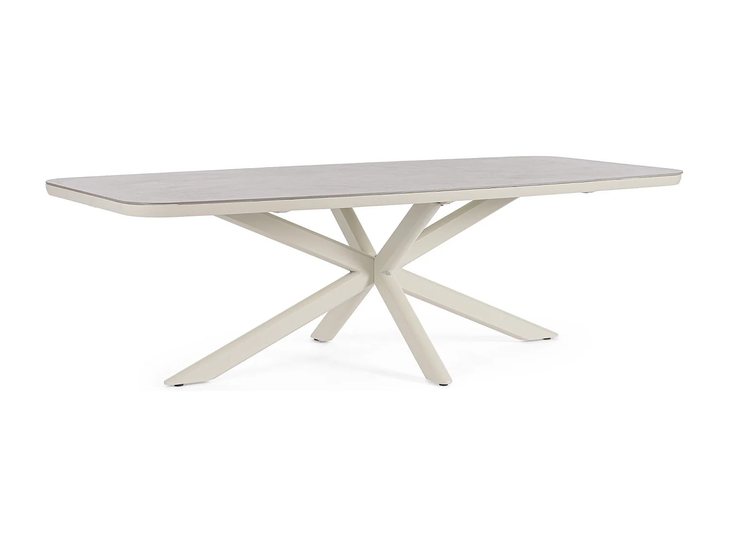 Table de jardin en pierre et métal L240 10 places - ISAIAH