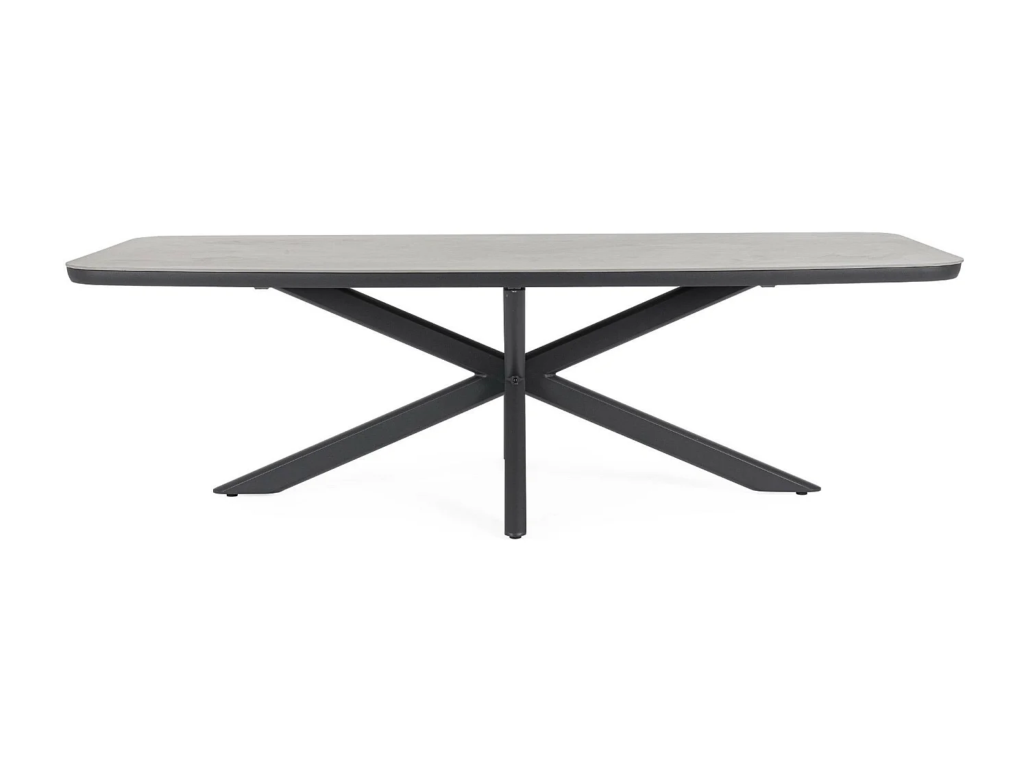 Table de jardin en pierre et métal L240 10 places - ISAIAH