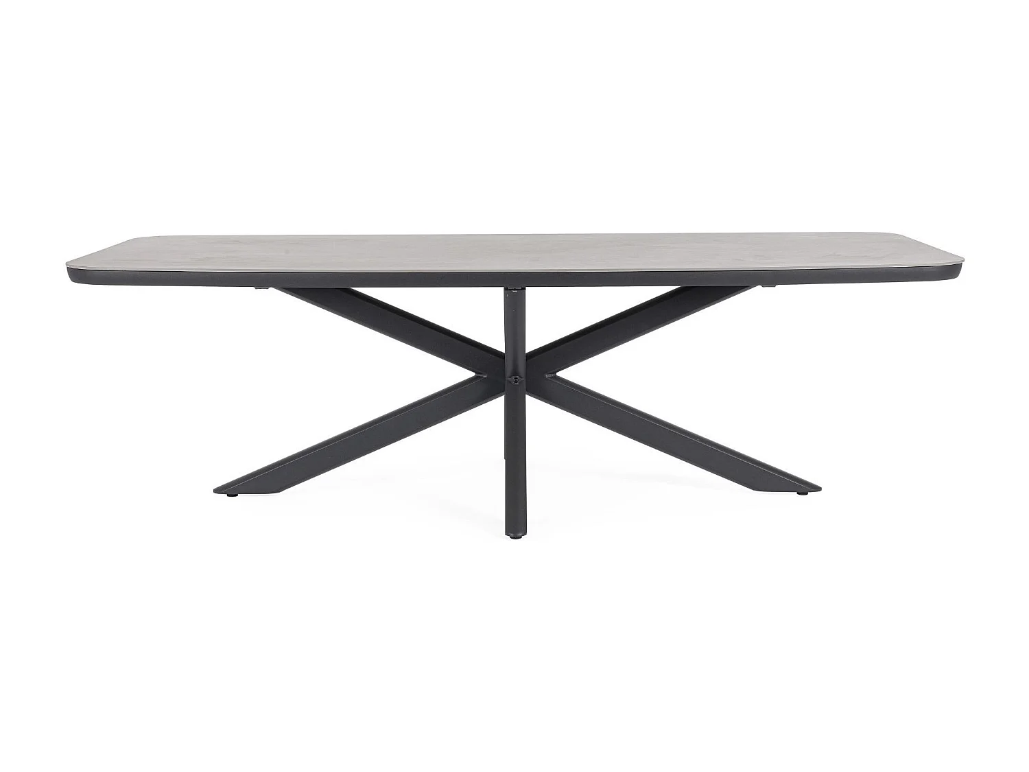 Table de jardin en pierre et métal L240 10 places - ISAIAH