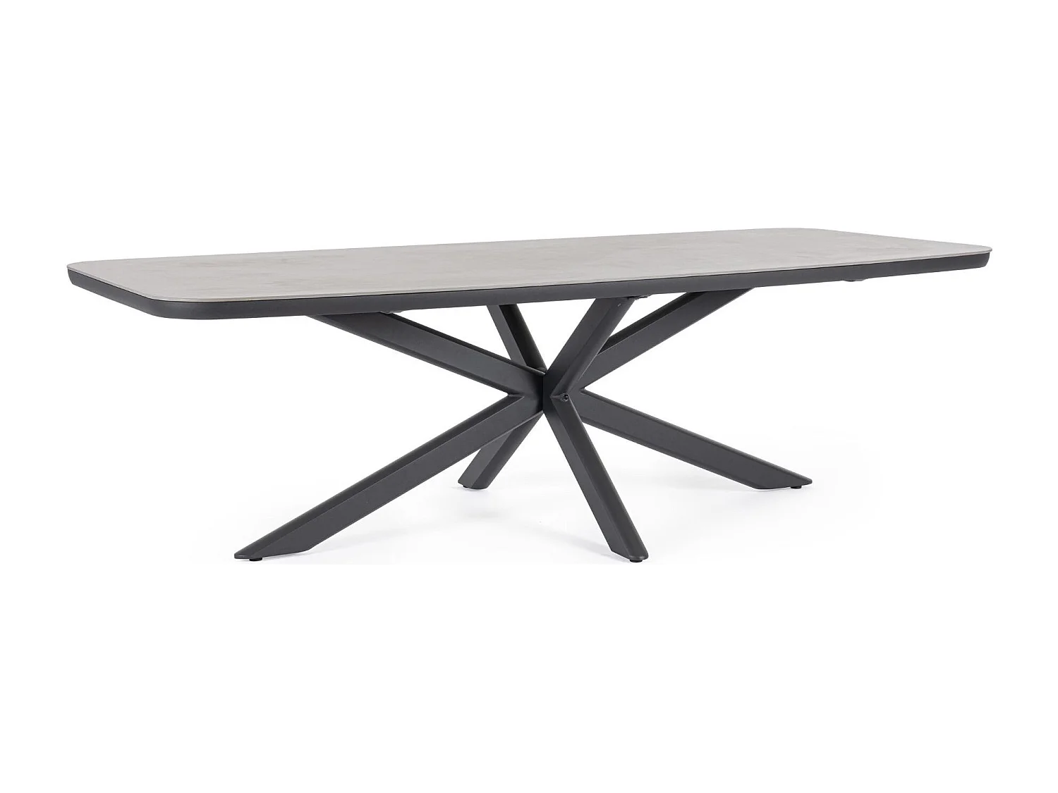 Table de jardin en pierre et métal L240 10 places - ISAIAH