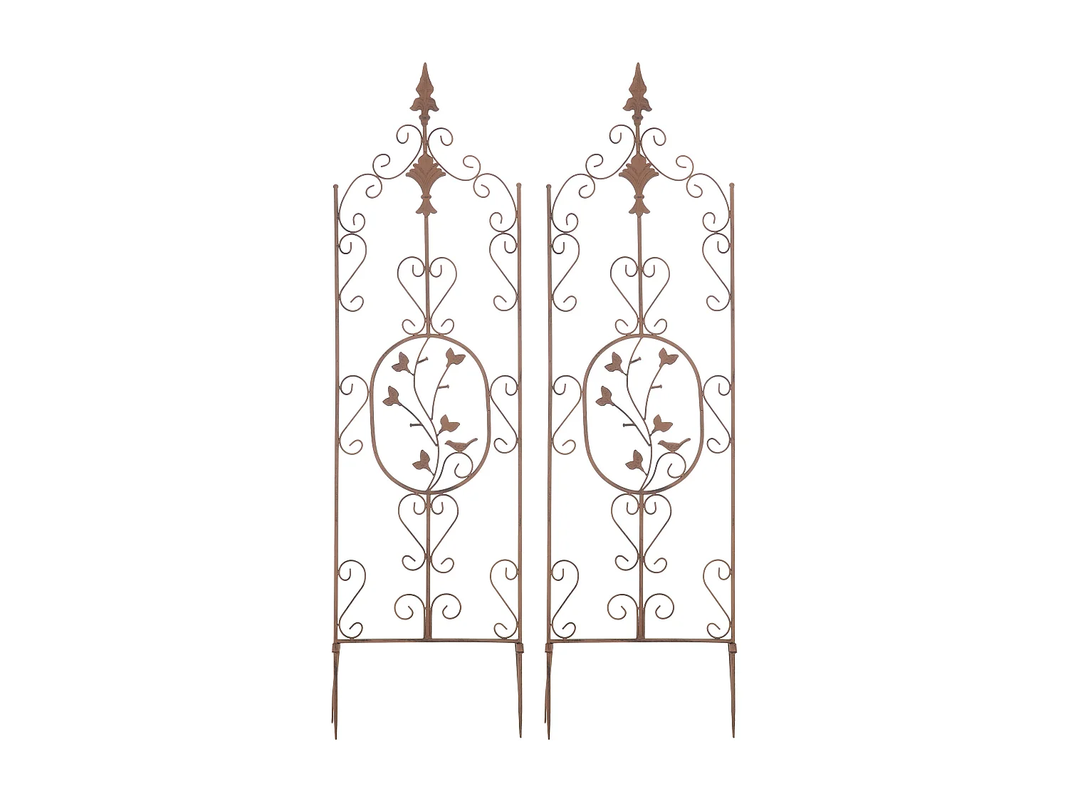 Lot de 2  Treillis - Métal - Marron antique - Burgus