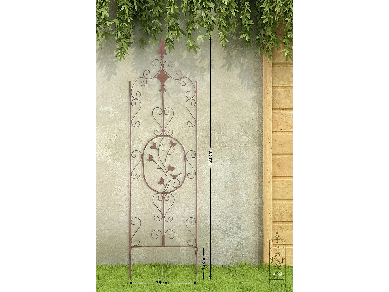 Lot de 2  Treillis - Métal - Marron antique - Burgus