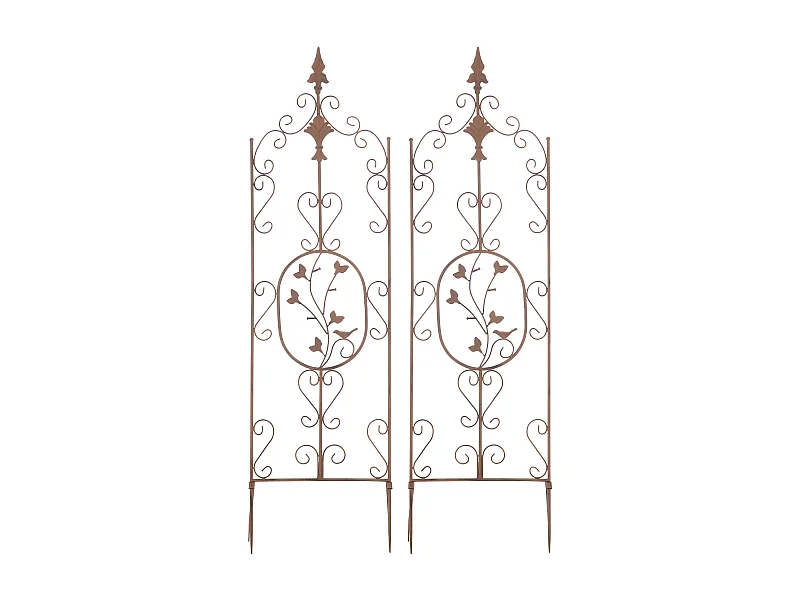 Lot de 2  Treillis - Métal - Marron antique - Burgus