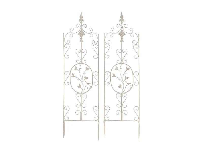 Lot de 2  Treillis - Métal - Crème antique - Burgus