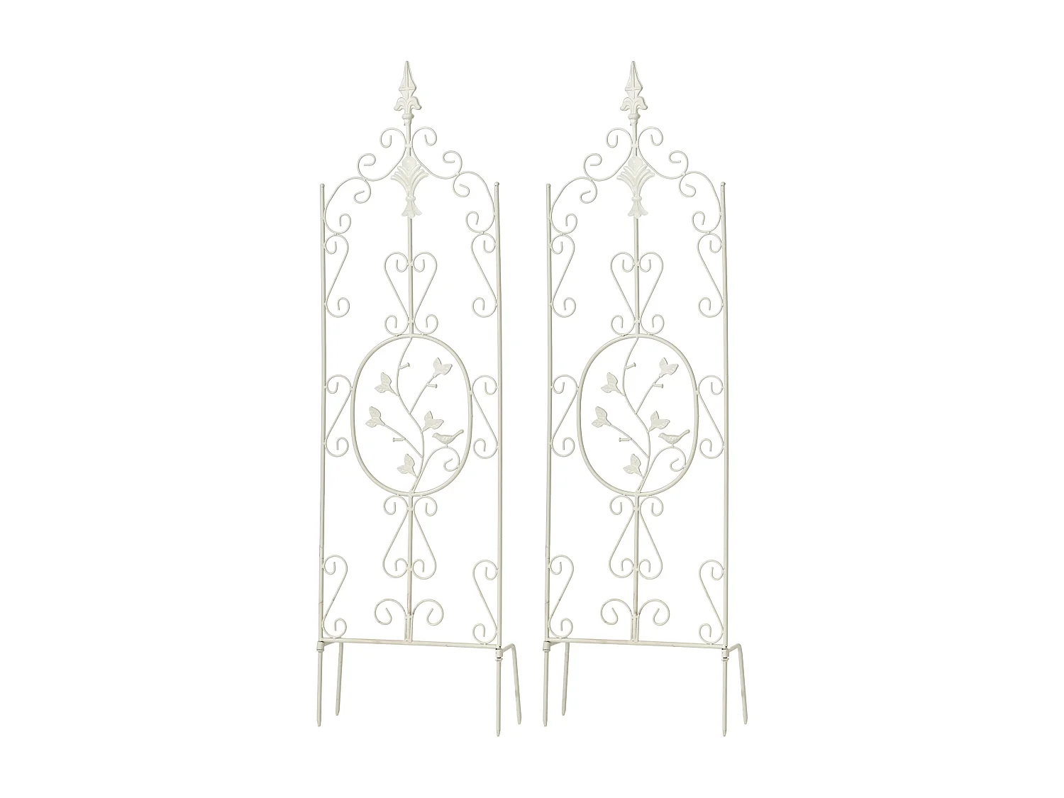 Lot de 2  Treillis - Métal - Blanc - Burgus