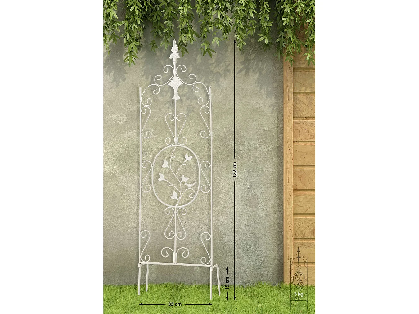 Lot de 2  Treillis - Métal - Blanc - Burgus