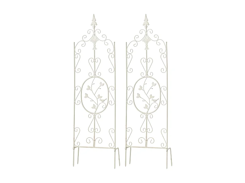 Lot de 2  Treillis - Métal - Blanc - Burgus