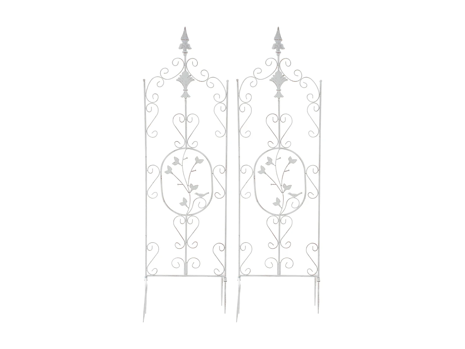 Lot de 2  Treillis - Métal - Blanc antique - Burgus