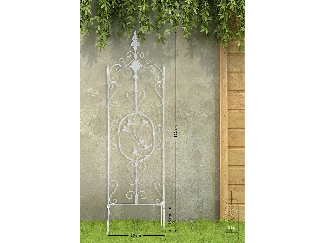 Lot de 2  Treillis - Métal - Blanc antique - Burgus