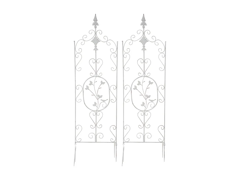 Lot de 2  Treillis - Métal - Blanc antique - Burgus