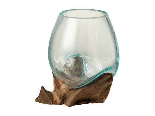 Vase Déco sur Pied "Gamal" 13cm Transparent