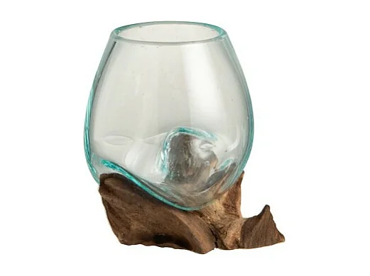 Vase Déco sur Pied "Gamal" 13cm Transparent