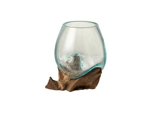 Vase Déco sur Pied "Gamal" 13cm Transparent