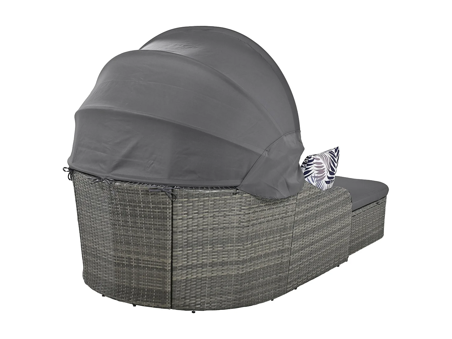 Sun island, salon de jardin, salon double, avec auvent réglable, avec 4 coussins et housse de coussin amovible, gris
