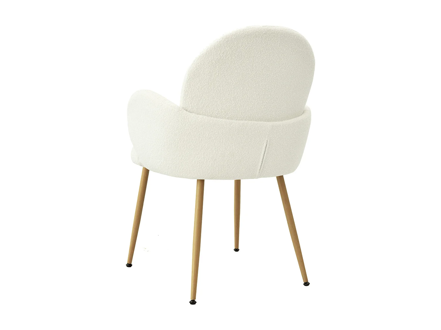 ALICE-Sedia in tessuto Cozy Ecru e acciaio legno (x2)