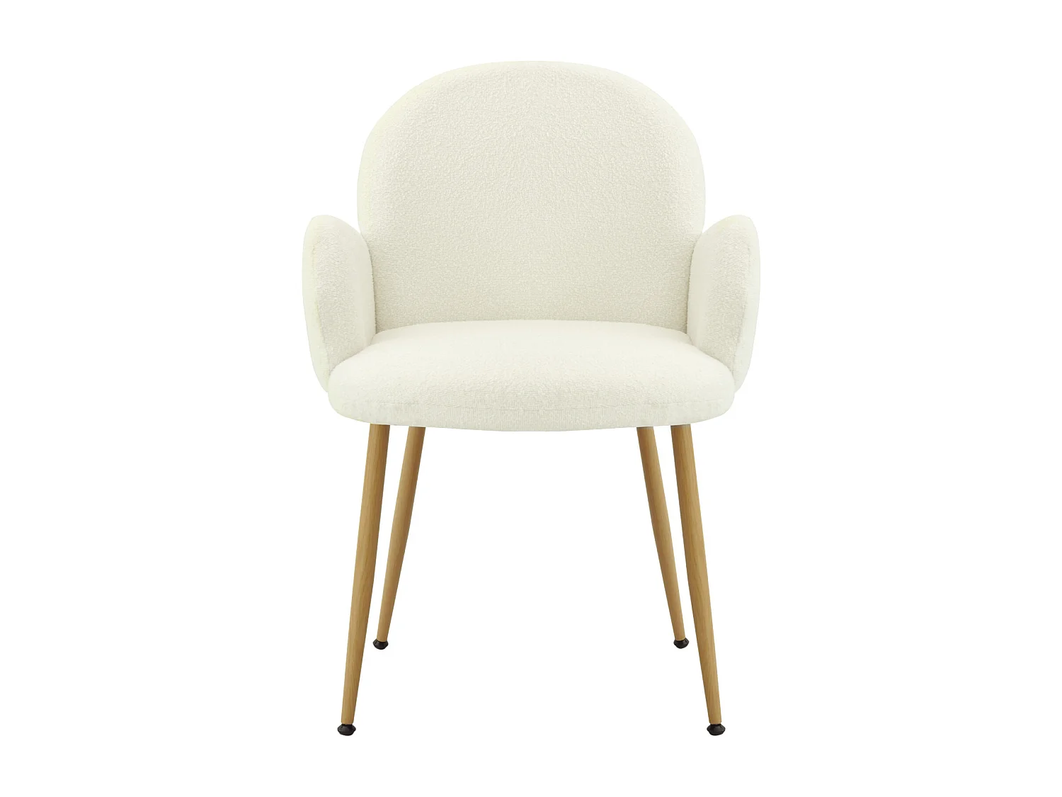 ALICE-Sedia in tessuto Cozy Ecru e acciaio legno (x2)