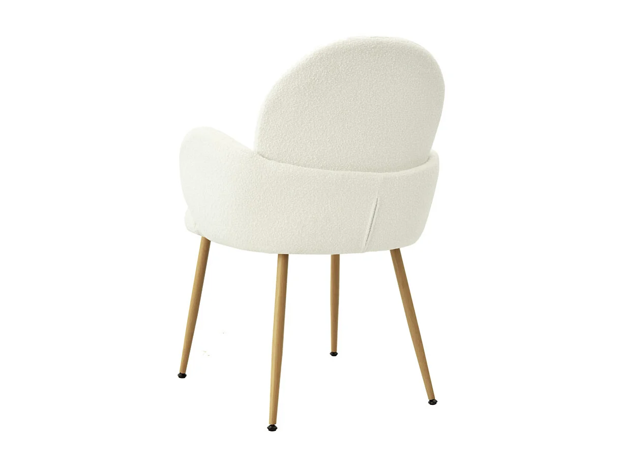 ALICE-Sedia in tessuto Cozy Ecru e acciaio legno (x2)