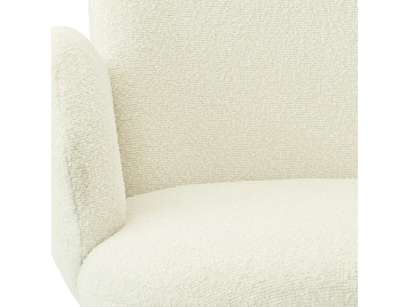 ALICE-Sedia in tessuto Cozy Ecru e acciaio legno (x2)