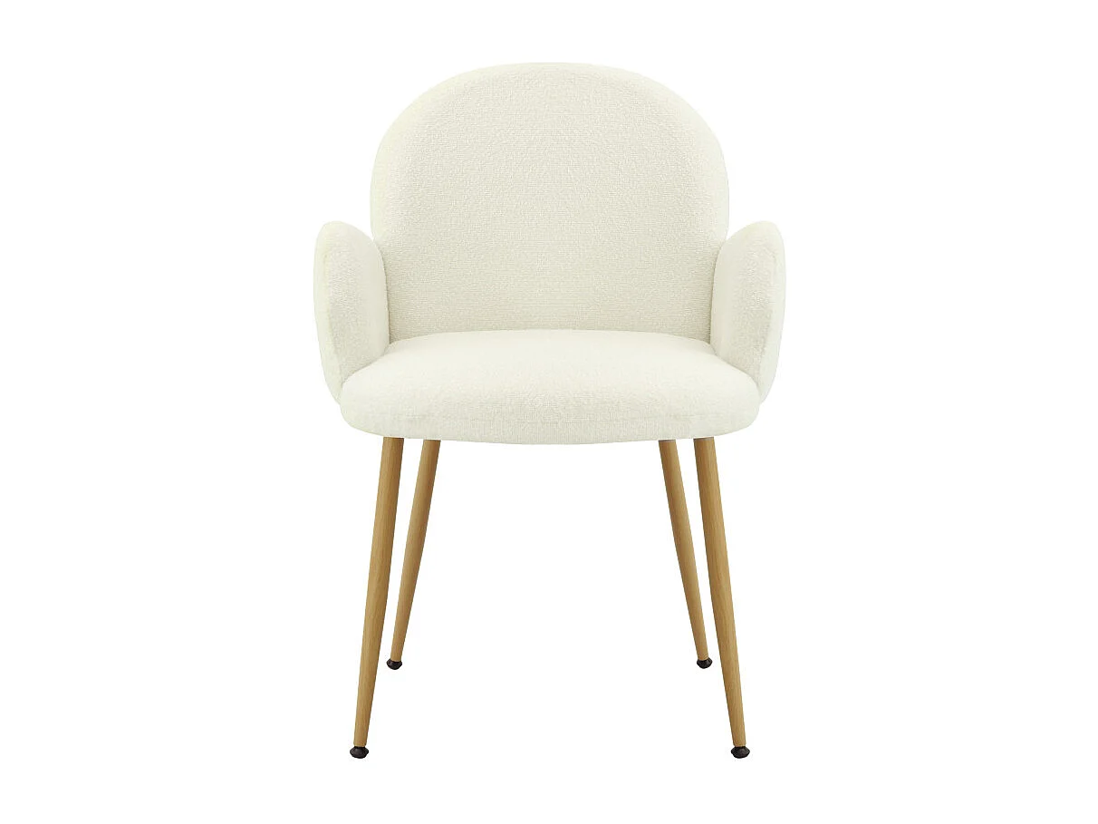 ALICE-Sedia in tessuto Cozy Ecru e acciaio legno (x2)