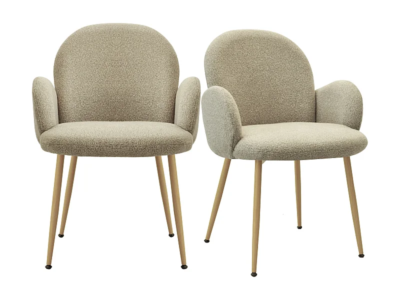 ALICE-Sedia in tessuto Cozy Mastic e acciaio legno (x2)