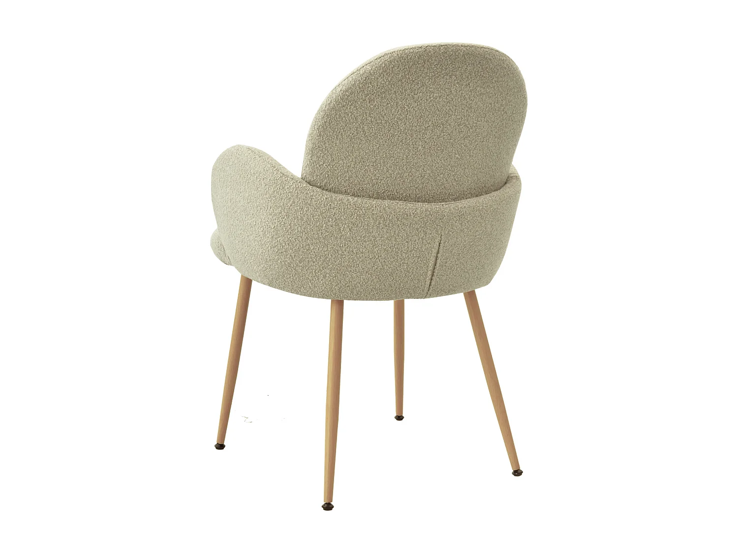 ALICE-Silla de tela rizada Mastic, metal efecto madera (x2)