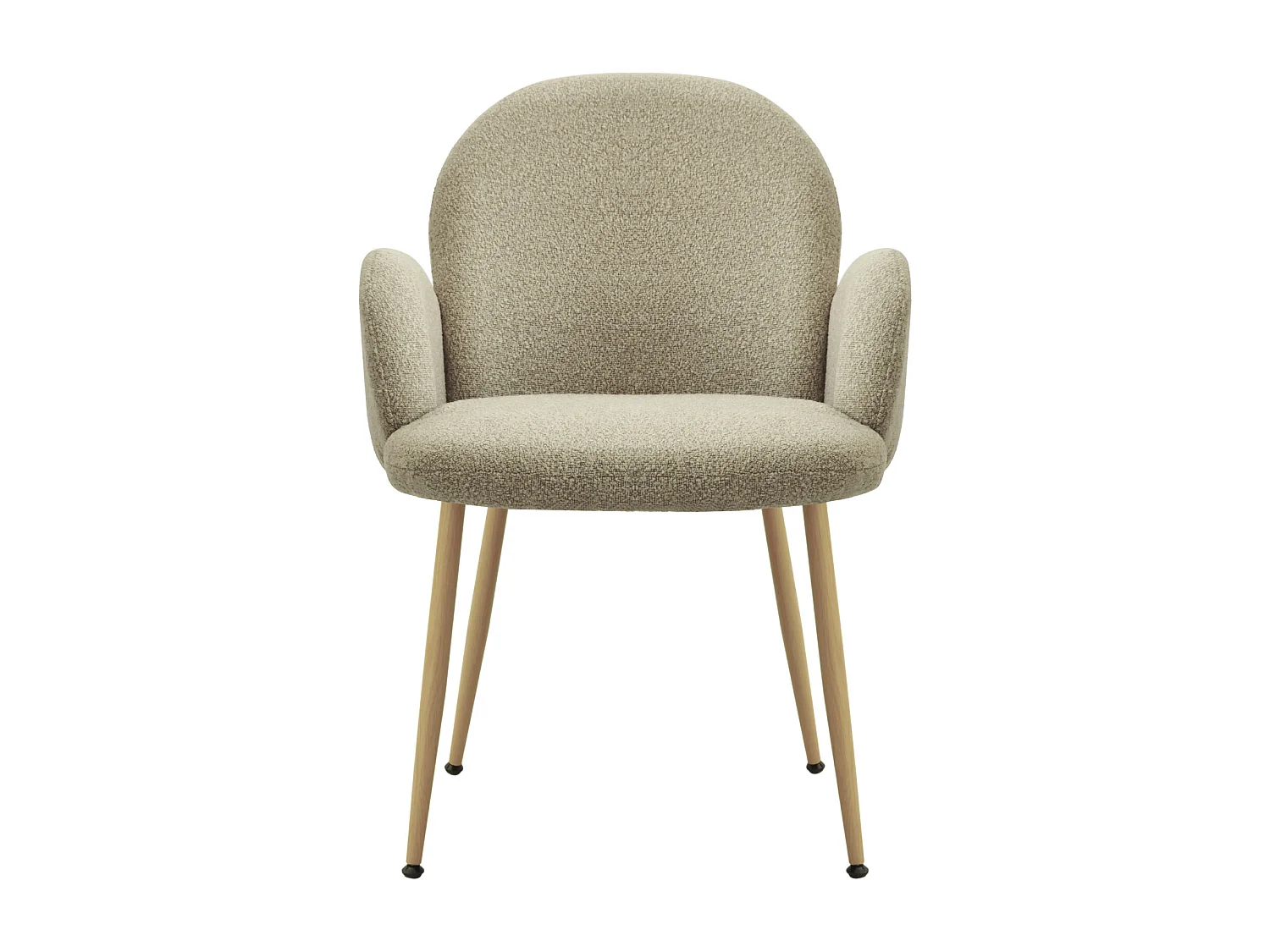 ALICE-Silla de tela rizada Mastic, metal efecto madera (x2)