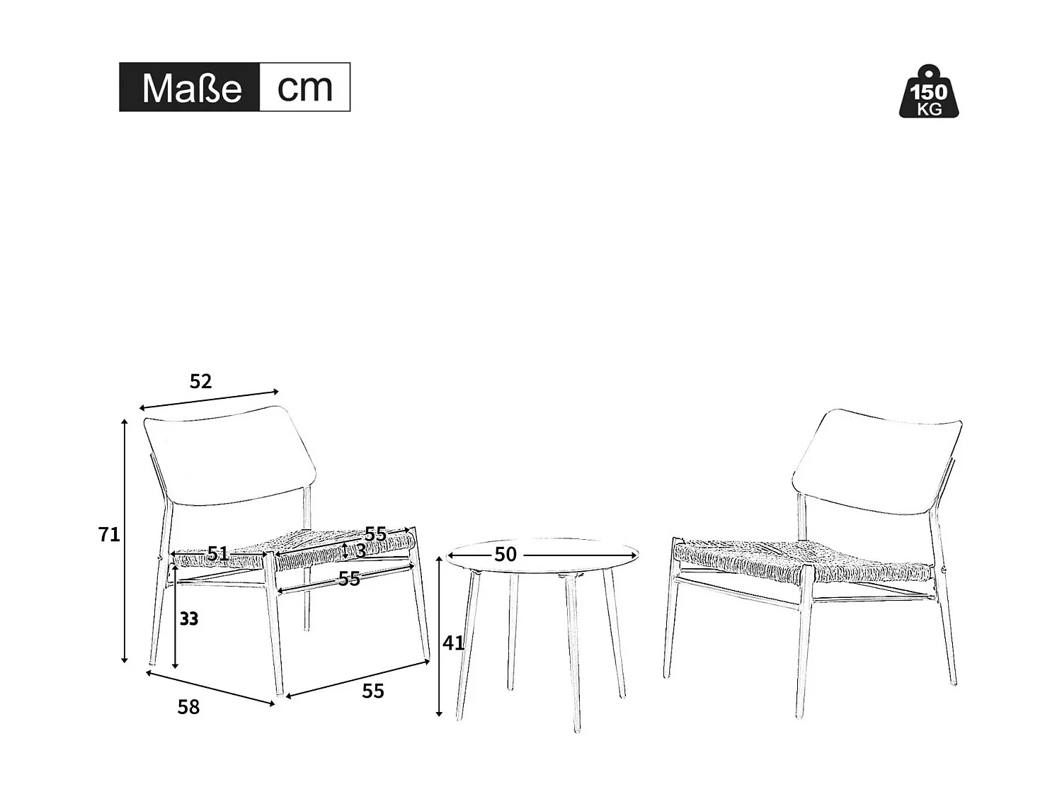 Set di mobili da balcone da 3 pezzi in alluminio, mobili da giardino, rattan PE, adatti per terrazza, giardino e balcone, nero