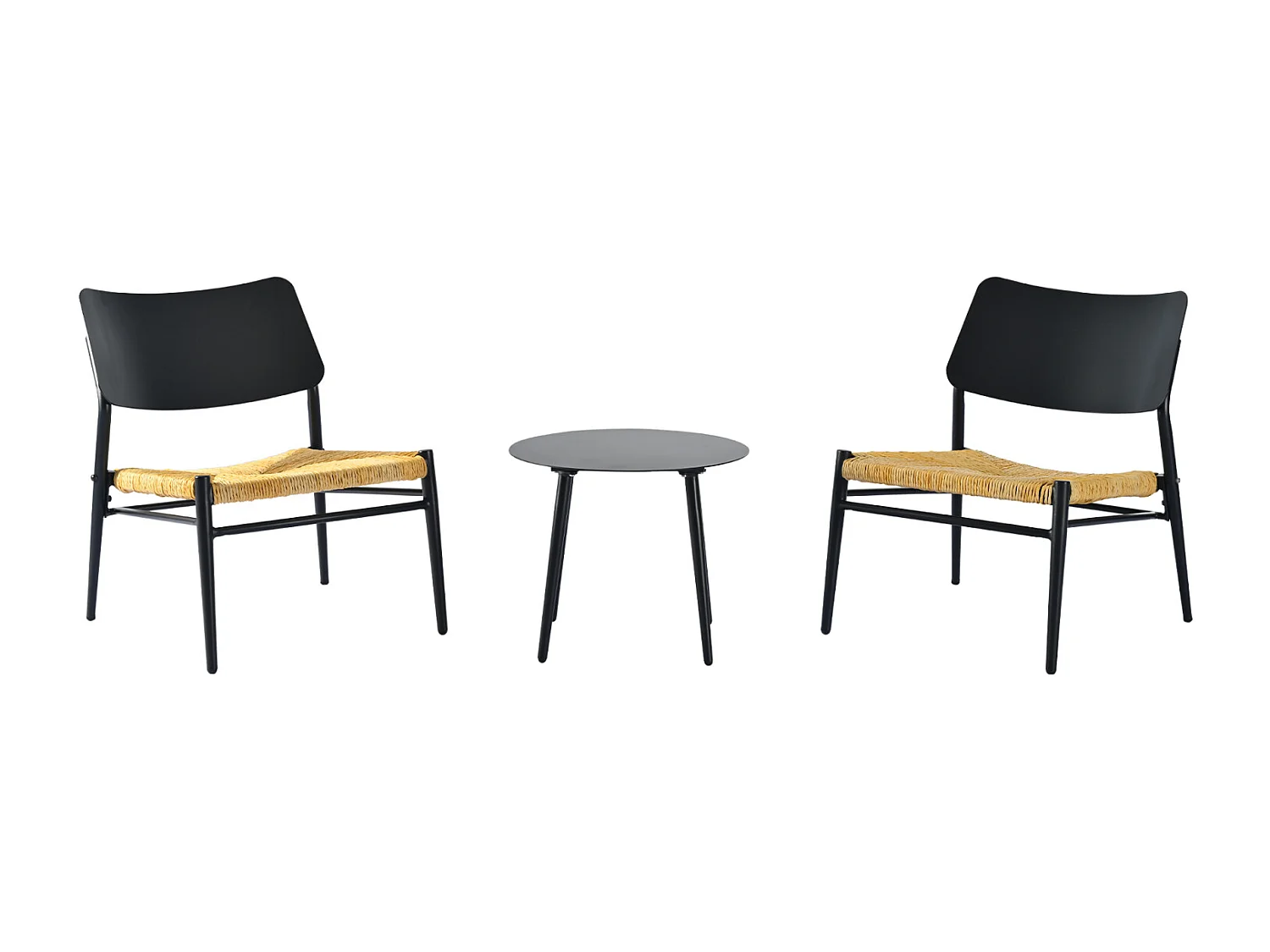 Set di mobili da balcone da 3 pezzi in alluminio, mobili da giardino, rattan PE, adatti per terrazza, giardino e balcone, nero