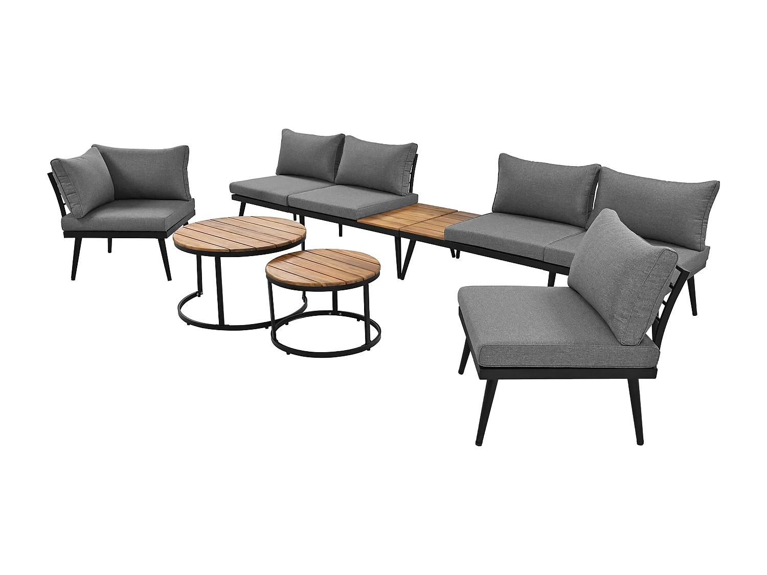 Set da giardino per 5-6 persone, mobili da giardino, terrazza balcone giardino interno esterno, set da pranzo 6 pezzi, (2x divano, 2x poltrone singole, 2x tavolo)