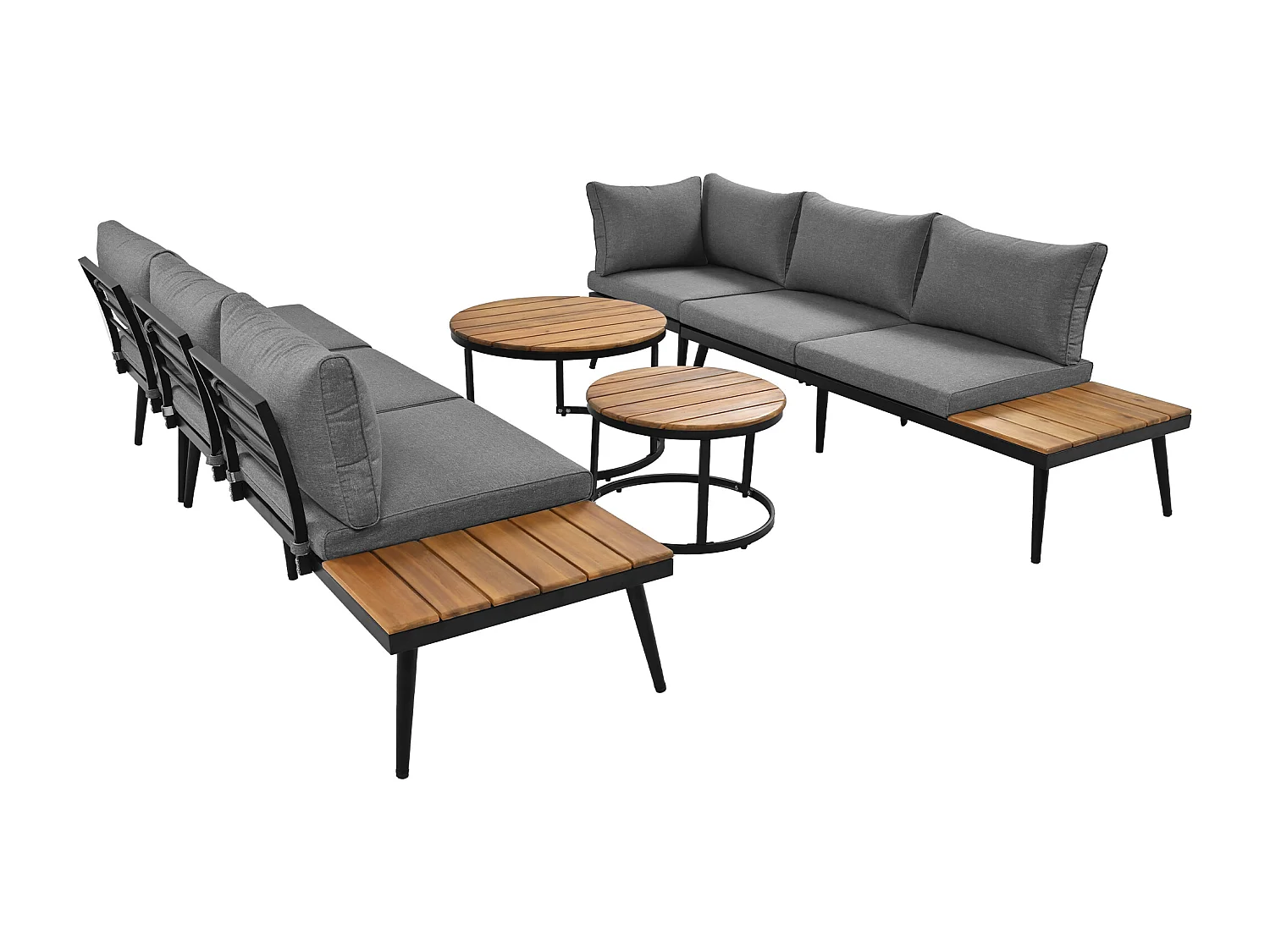 Set da giardino per 5-6 persone, mobili da giardino, terrazza balcone giardino interno esterno, set da pranzo 6 pezzi, (2x divano, 2x poltrone singole, 2x tavolo)